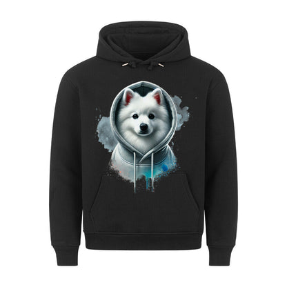 Premium Hoodie "Japan-Spitz Hooded" Schwarz – hunde-shirt.de