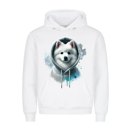 Premium Hoodie "Japan-Spitz Hooded" Weiß – hunde-shirt.de