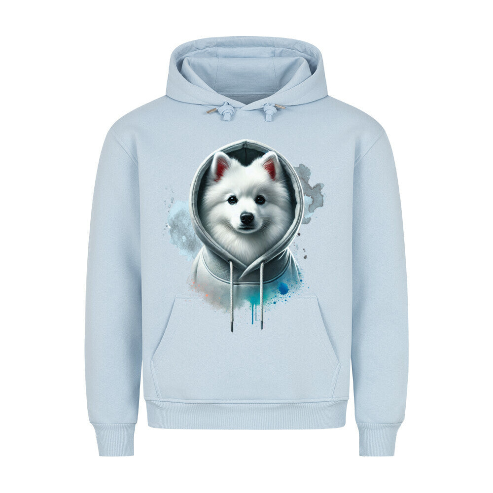 Premium Hoodie "Japan-Spitz Hooded" Babyblau – hunde-shirt.de