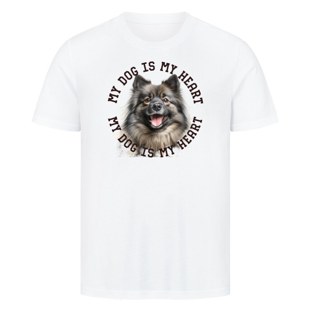 Premium T-Shirt "Mittelspitz HEART" Weiß – hunde-shirt.de