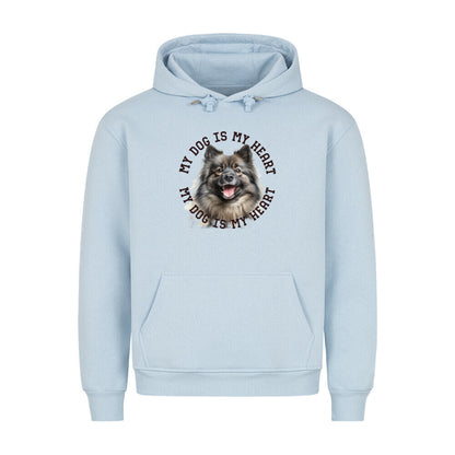 Premium Hoodie "Mittelspitz HEART" Babyblau – hunde-shirt.de