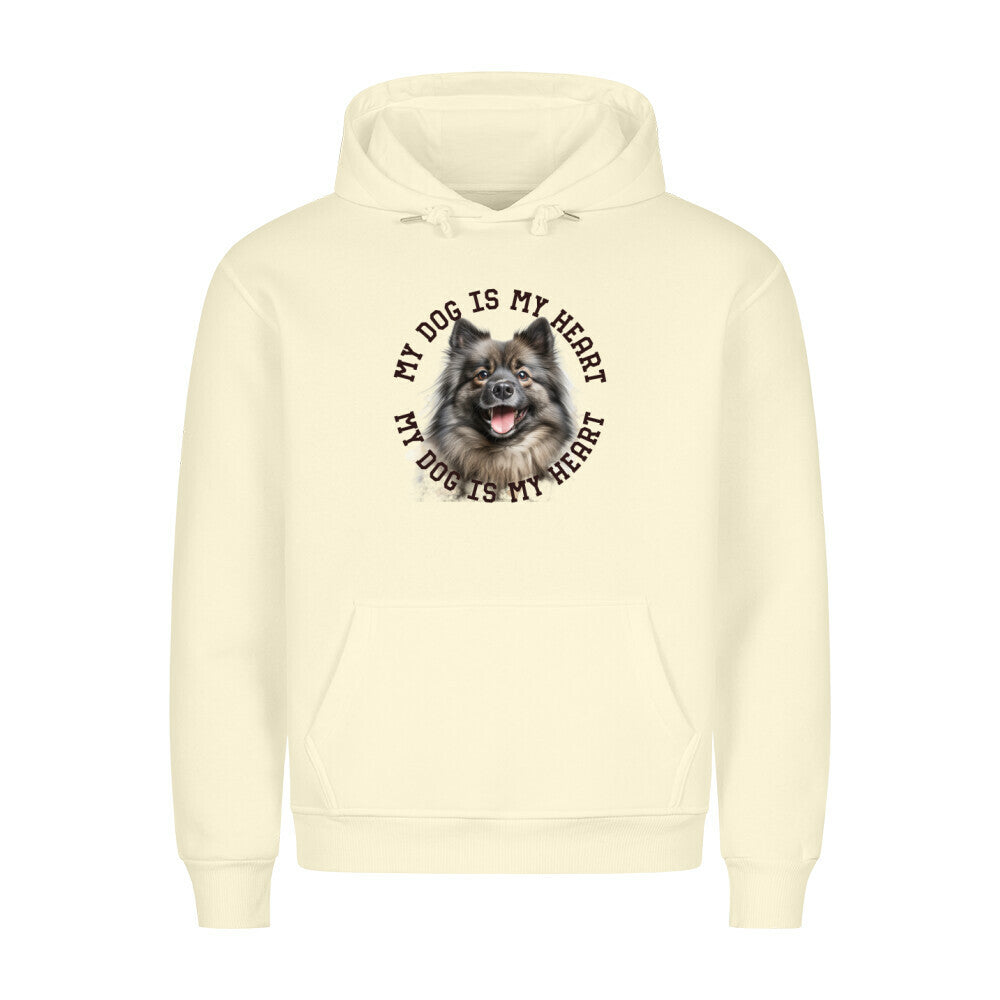 Premium Hoodie "Mittelspitz HEART" Beige – hunde-shirt.de