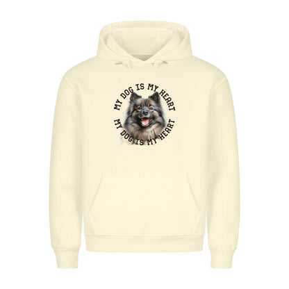 Premium Hoodie "Mittelspitz HEART" Beige – hunde-shirt.de