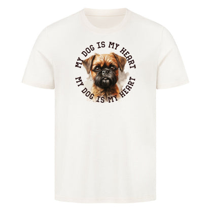 Premium T-Shirt "Brüsseler Griffon HEART" Natural Raw – hunde-shirt.de