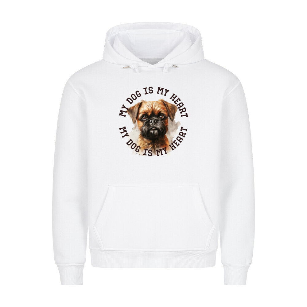 Premium Hoodie "Brüsseler Griffon HEART" Weiß – hunde-shirt.de