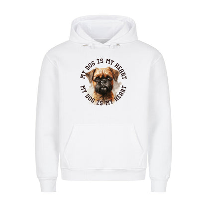Premium Hoodie "Brüsseler Griffon HEART" Weiß – hunde-shirt.de