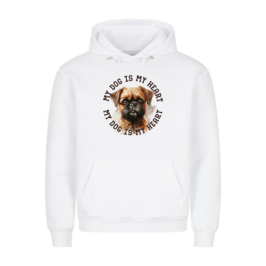 Premium Hoodie "Brüsseler Griffon HEART" Weiß – hunde-shirt.de