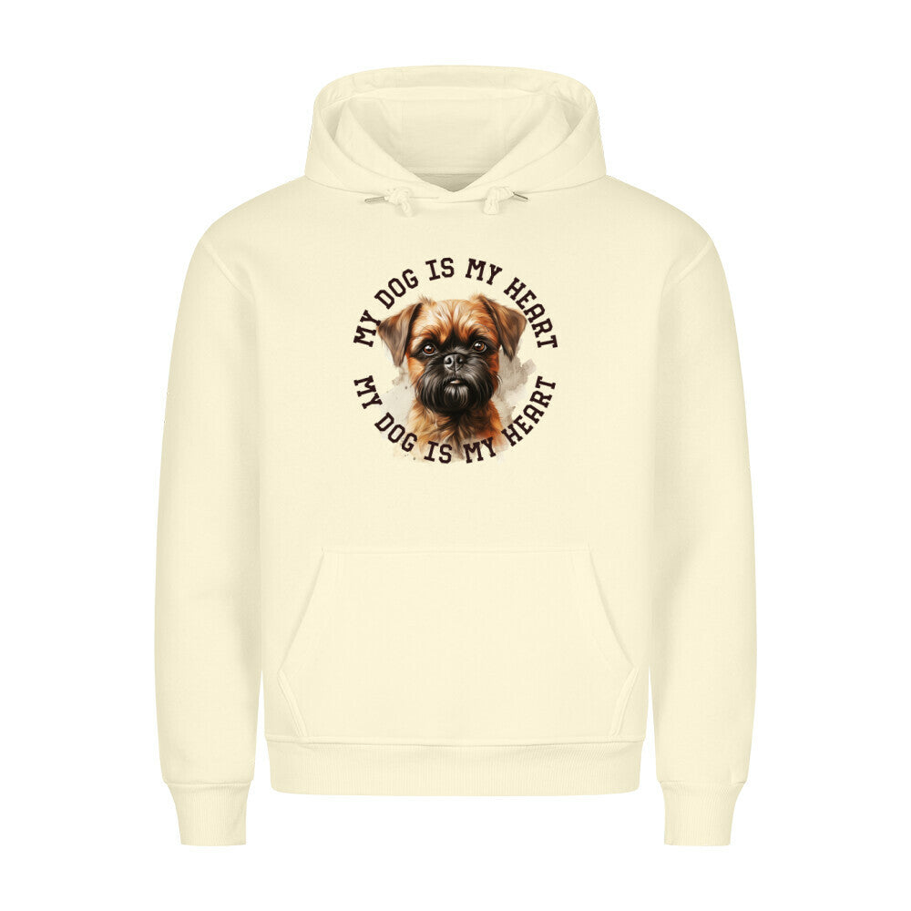 Premium Hoodie "Brüsseler Griffon HEART" Beige – hunde-shirt.de