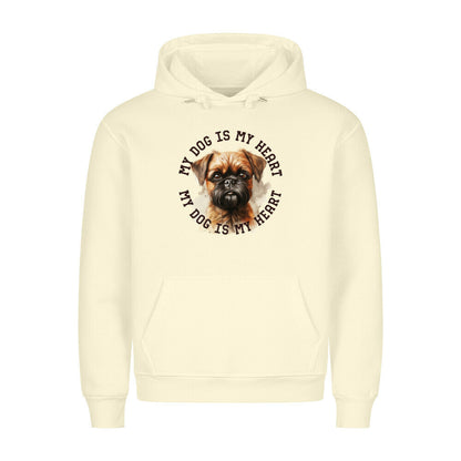 Premium Hoodie "Brüsseler Griffon HEART" Beige – hunde-shirt.de
