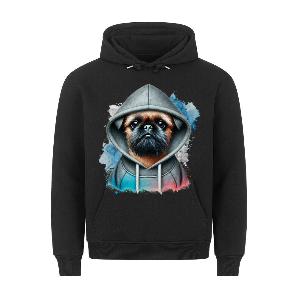Premium Hoodie "Brüsseler Griffon Hooded" Schwarz – hunde-shirt.de