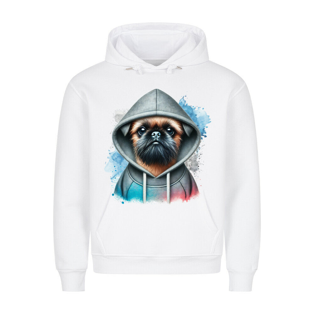 Premium Hoodie "Brüsseler Griffon Hooded" Weiß – hunde-shirt.de