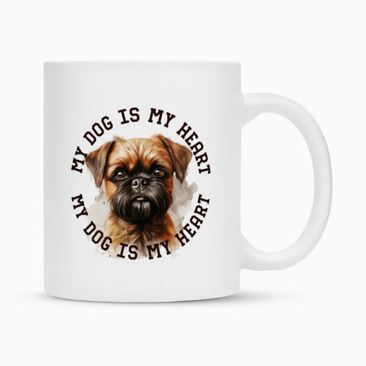 Tasse "Brüsseler Griffon HEART" Weiß – hunde-shirt.de