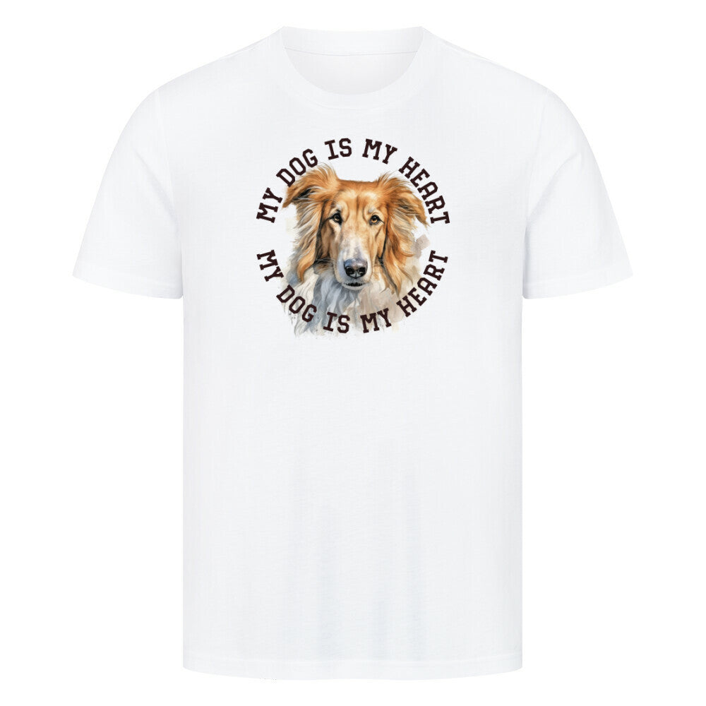 Premium T-Shirt "Barsoi HEART" Weiß – hunde-shirt.de