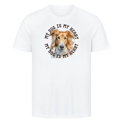 Premium T-Shirt "Barsoi HEART" Weiß – hunde-shirt.de