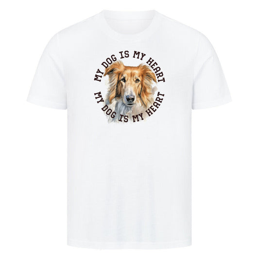 Premium T-Shirt "Barsoi HEART" Weiß – hunde-shirt.de