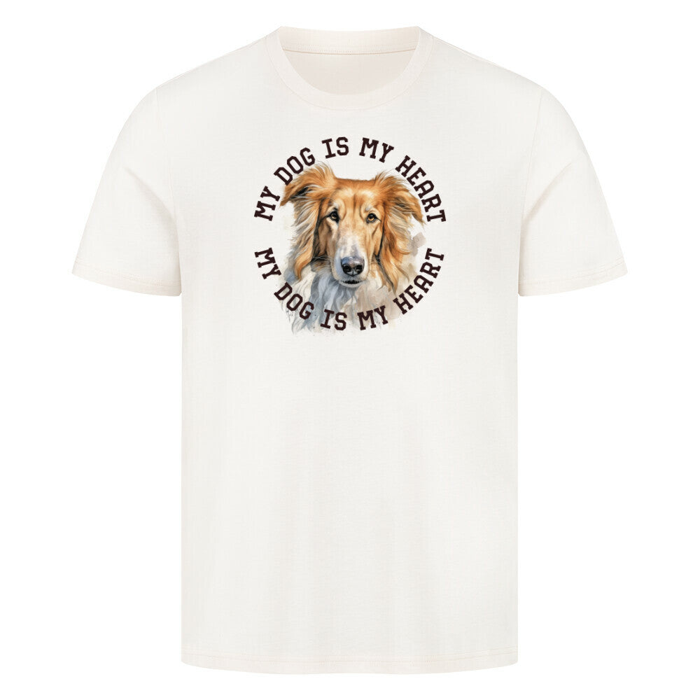 Premium T-Shirt "Barsoi HEART" Natural Raw – hunde-shirt.de