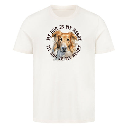 Premium T-Shirt "Barsoi HEART" Natural Raw – hunde-shirt.de