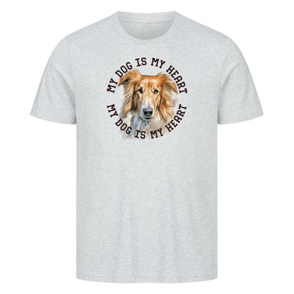 Premium T-Shirt "Barsoi HEART" Heather Grey – hunde-shirt.de
