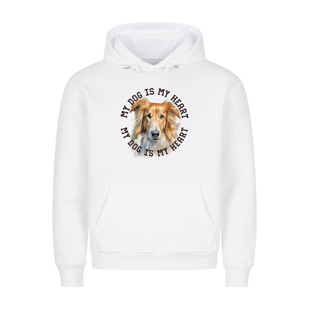 Premium Hoodie "Barsoi HEART" Weiß – hunde-shirt.de