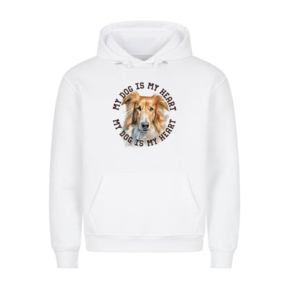 Premium Hoodie "Barsoi HEART" Weiß – hunde-shirt.de