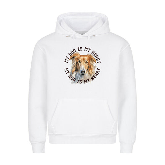 Premium Hoodie "Barsoi HEART" Weiß – hunde-shirt.de
