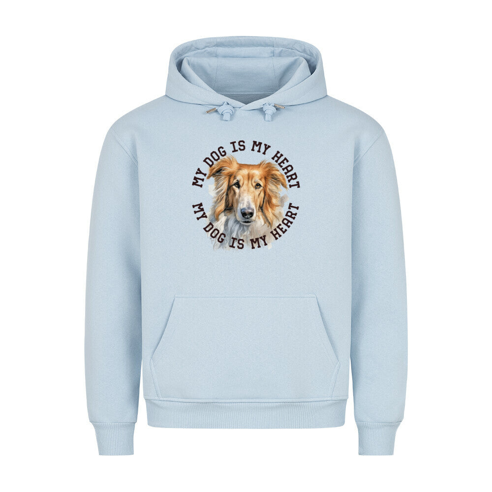 Premium Hoodie "Barsoi HEART" Babyblau – hunde-shirt.de