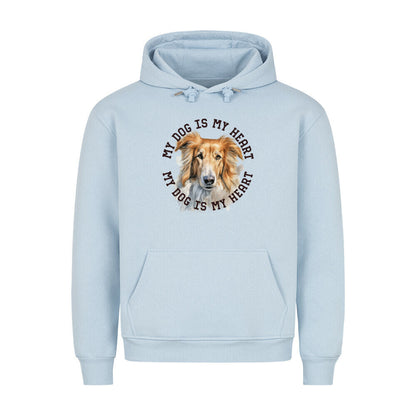 Premium Hoodie "Barsoi HEART" Babyblau – hunde-shirt.de