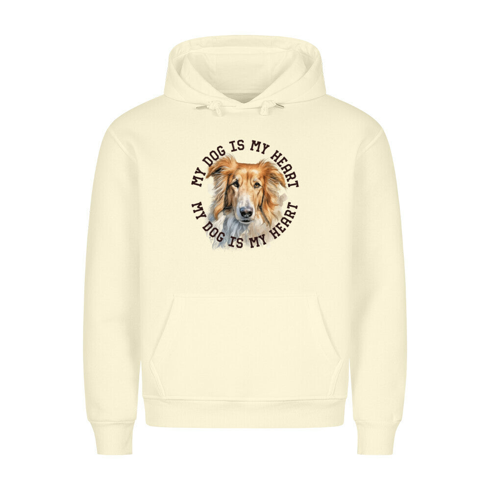 Premium Hoodie "Barsoi HEART" Beige – hunde-shirt.de