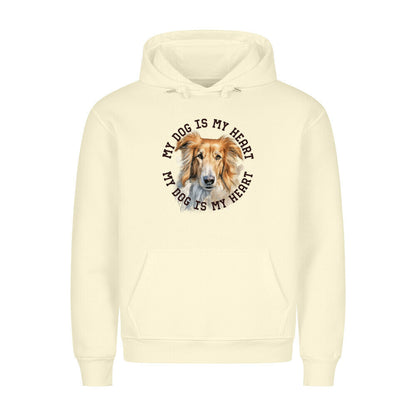 Premium Hoodie "Barsoi HEART" Beige – hunde-shirt.de