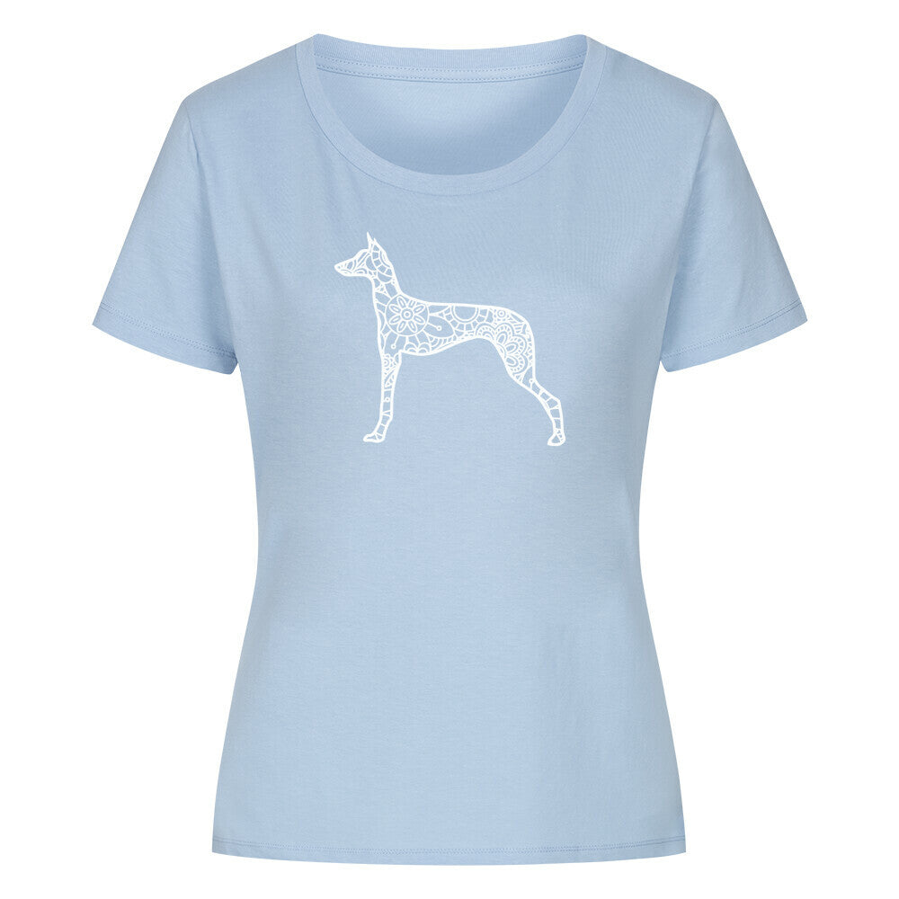 Premium Organic Damen-Shirt "Dobermann pur" Sky Blue – hunde-shirt.de