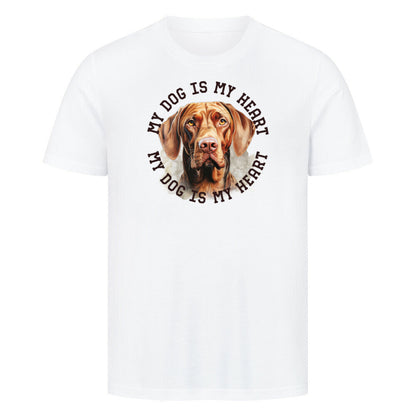 Premium T-Shirt "Magyar Vizsla HEART" Weiß – hunde-shirt.de
