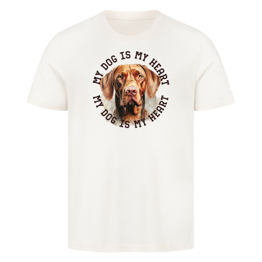 Premium T-Shirt "Magyar Vizsla HEART" Natural Raw – hunde-shirt.de