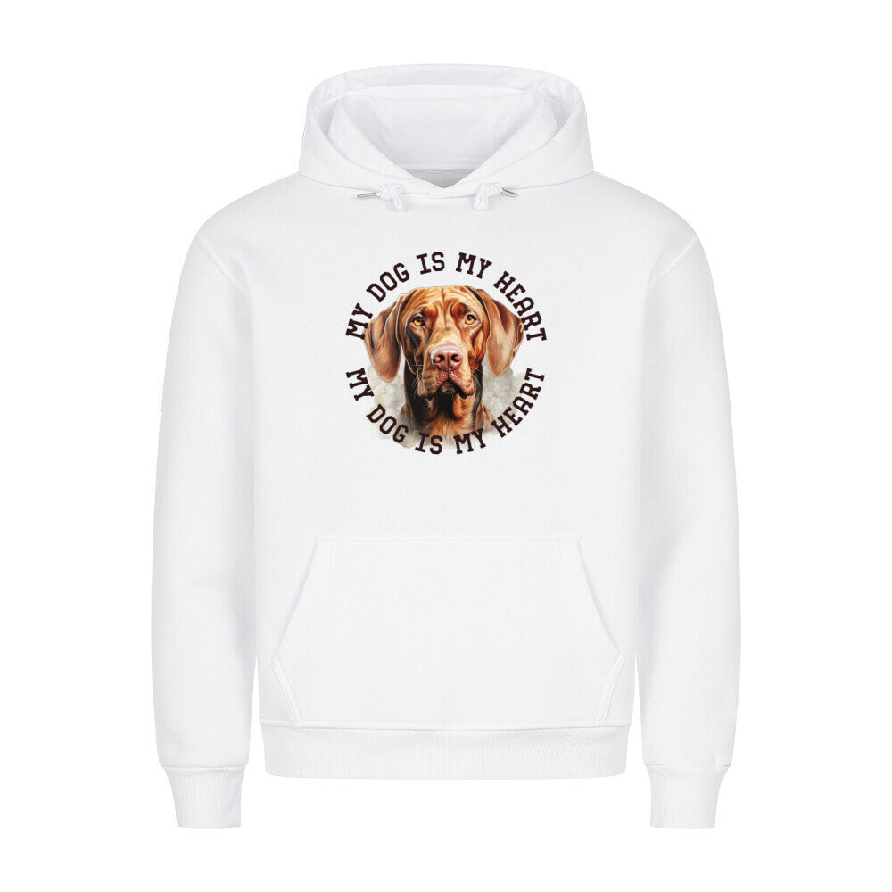 Premium Hoodie "Magyar Vizsla HEART" Weiß – hunde-shirt.de