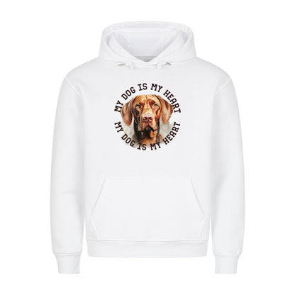 Premium Hoodie "Magyar Vizsla HEART" Weiß – hunde-shirt.de