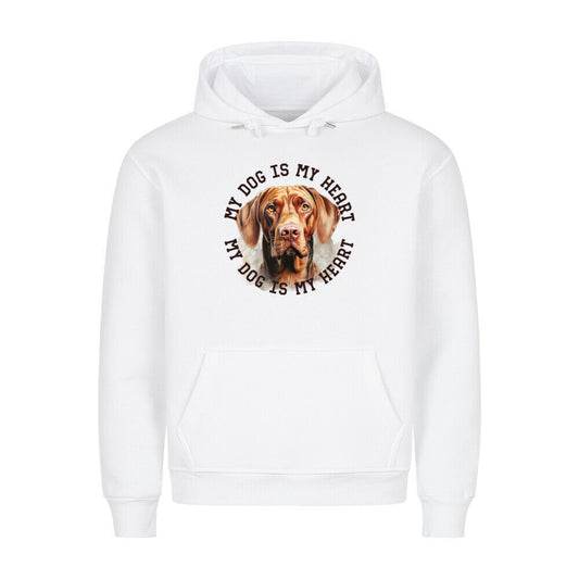 Premium Hoodie "Magyar Vizsla HEART" Weiß – hunde-shirt.de