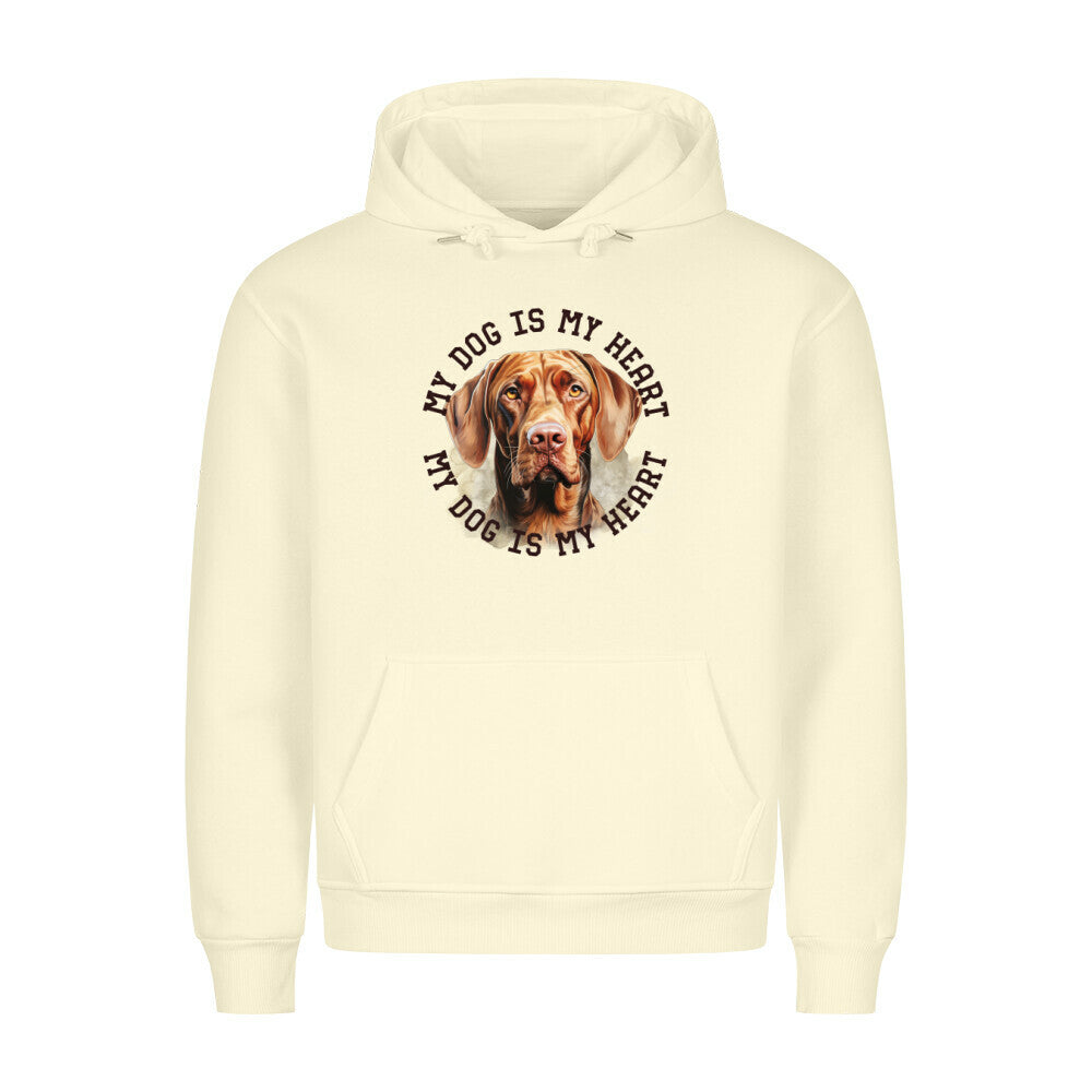 Premium Hoodie "Magyar Vizsla HEART" Beige – hunde-shirt.de