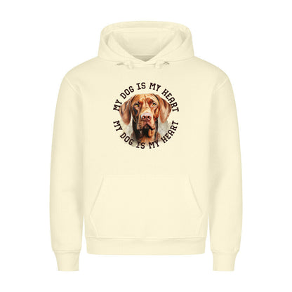 Premium Hoodie "Magyar Vizsla HEART" Beige – hunde-shirt.de