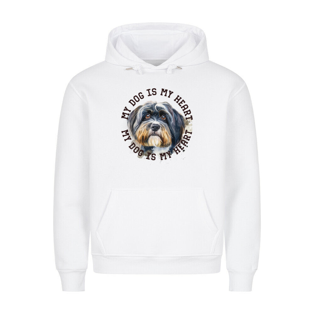 Premium Hoodie "Tibet Terrier HEART" Weiß – hunde-shirt.de