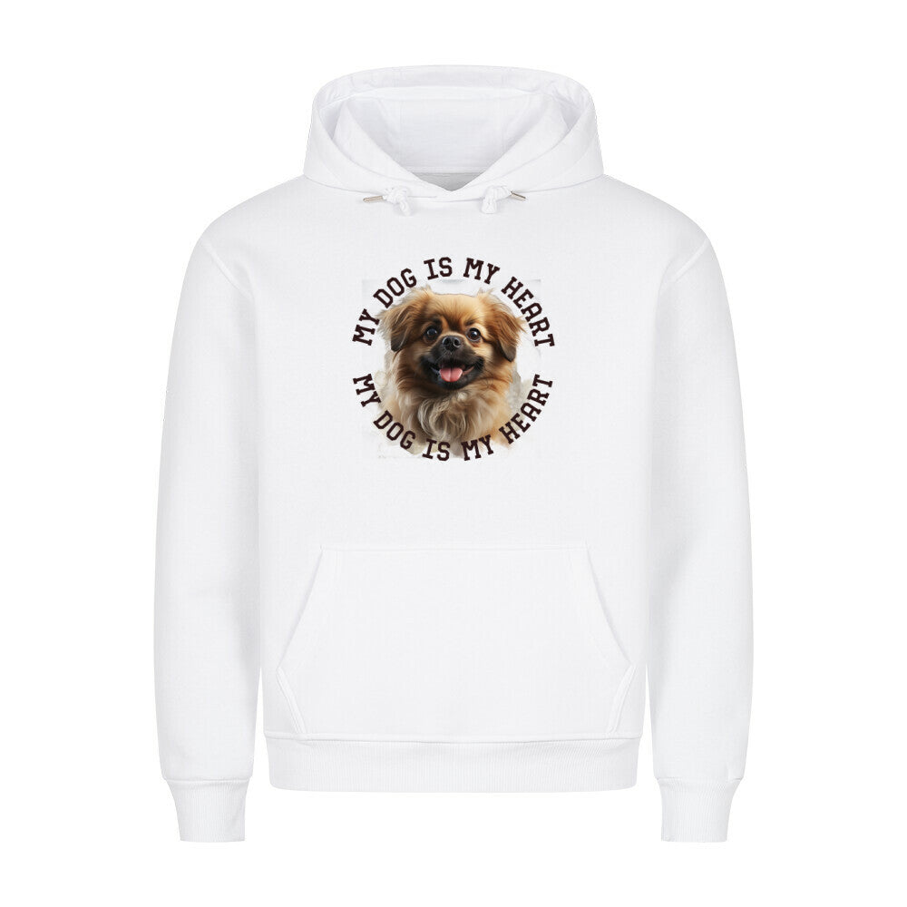 Premium Hoodie "Tibet Spaniel HEART" Weiß – hunde-shirt.de