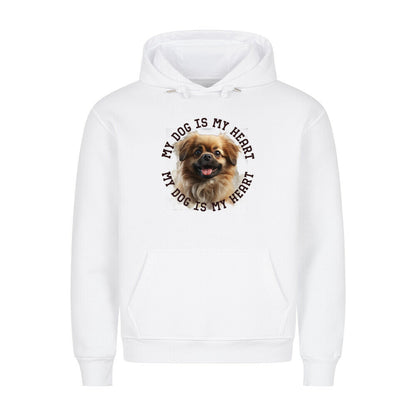 Premium Hoodie "Tibet Spaniel HEART" Weiß – hunde-shirt.de