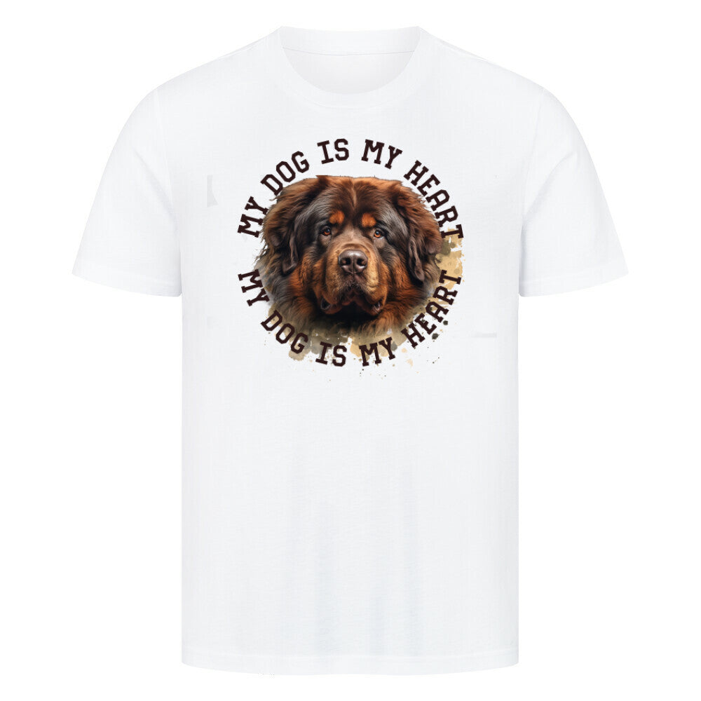 Premium T-Shirt "Tibetmastiff HEART" Weiß – hunde-shirt.de