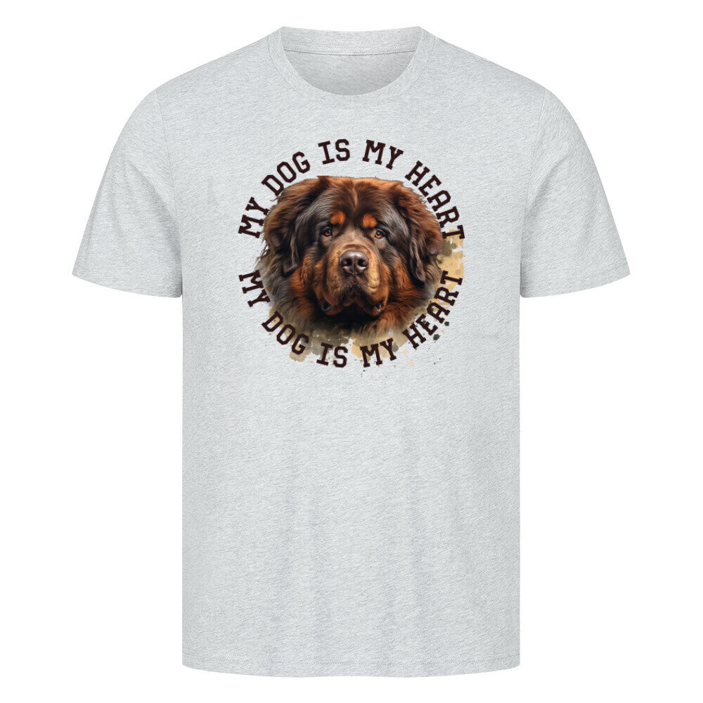 Premium T-Shirt "Tibetmastiff HEART" Heather Grey – hunde-shirt.de