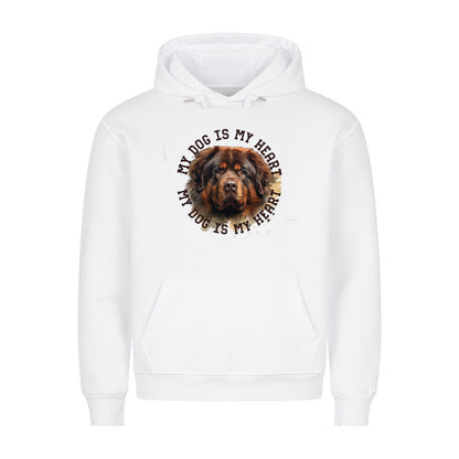 Premium Hoodie "Tibetmastiff HEART" Weiß – hunde-shirt.de