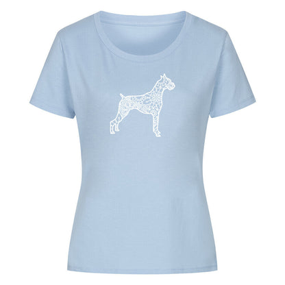 Premium Organic Damen-Shirt "Deutscher Boxer pur" Sky Blue – hunde-shirt.de