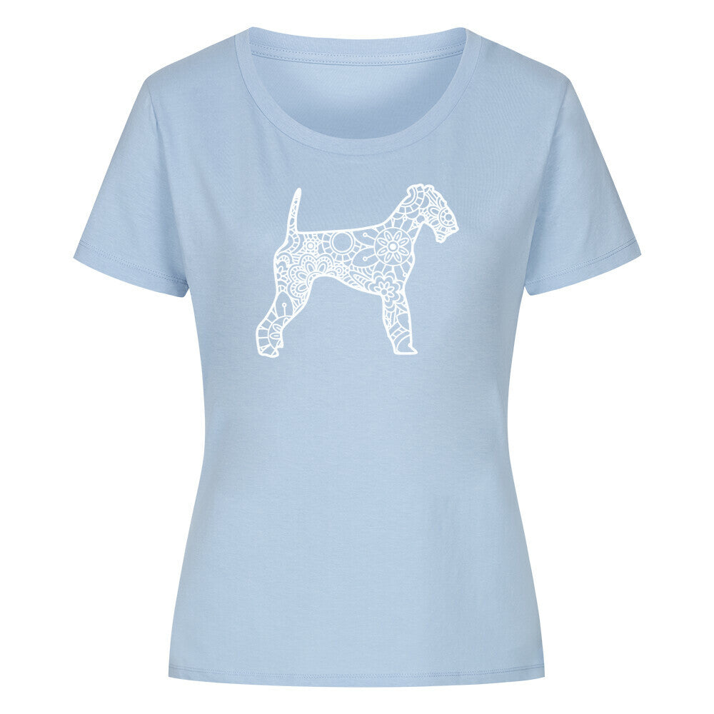 Premium Organic Damen-Shirt "Airedale Terrier pur" Sky Blue – hunde-shirt.de