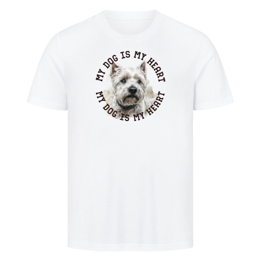 Premium T-Shirt "West Highland White Terrier HEART" Weiß – hunde-shirt.de