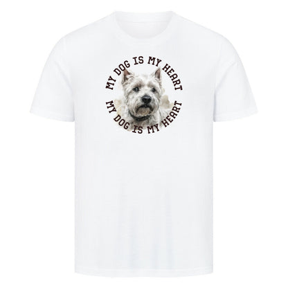 Premium T-Shirt "West Highland White Terrier HEART" Weiß – hunde-shirt.de