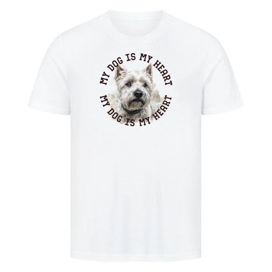 Premium T-Shirt "West Highland White Terrier HEART" Weiß – hunde-shirt.de