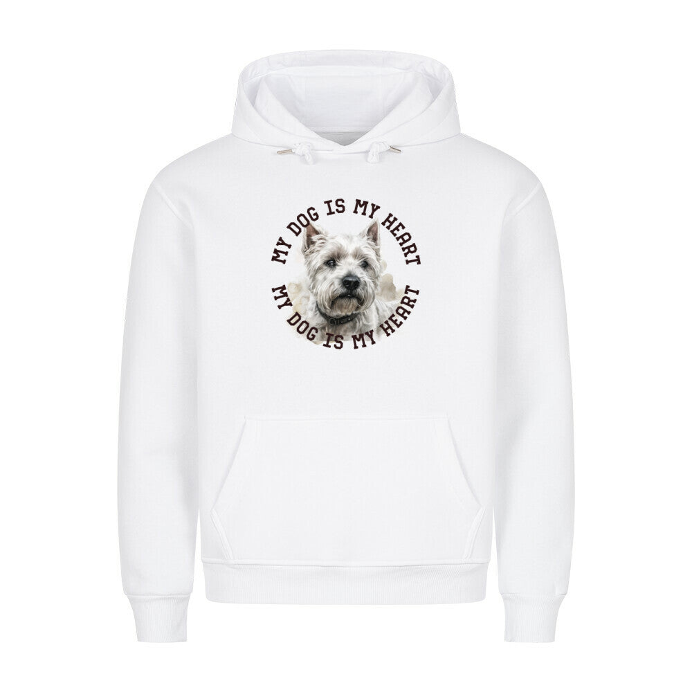 Premium Hoodie "West Highland White Terrier HEART" Weiß – hunde-shirt.de