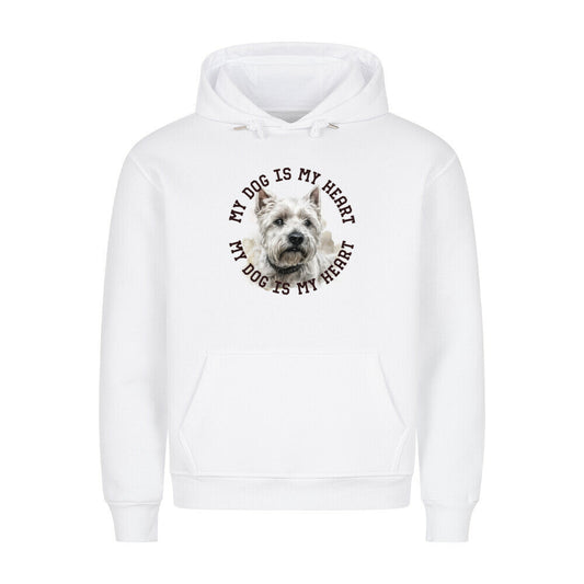 Premium Hoodie "West Highland White Terrier HEART" Weiß – hunde-shirt.de